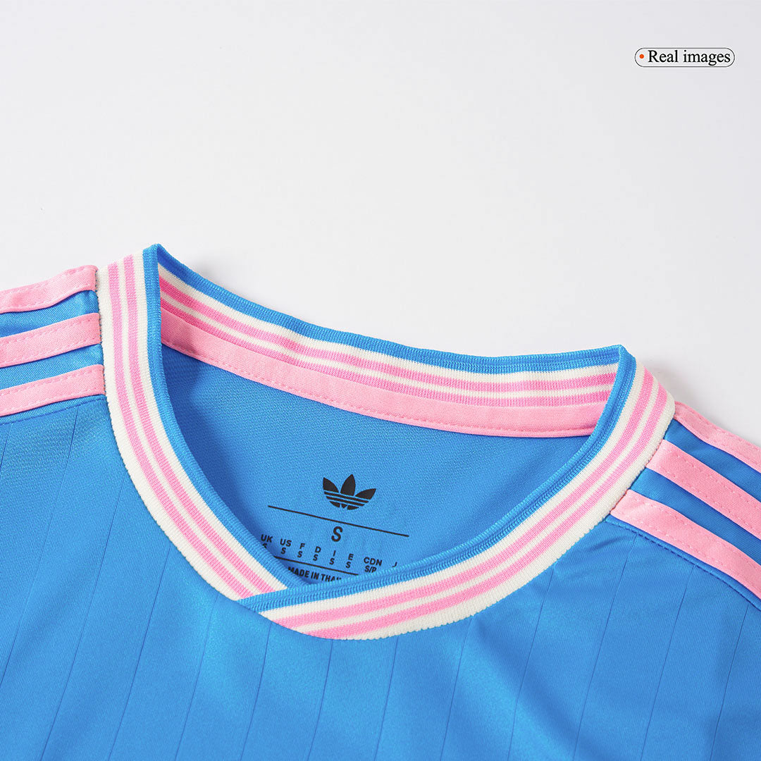 Kit de fútbol de visitante del Inter Miami (camiseta y pantalones cortos) 2025, azul