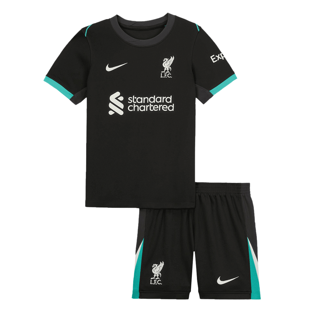 Kit de fútbol visitante del Liverpool para niños (camiseta y pantalón corto)