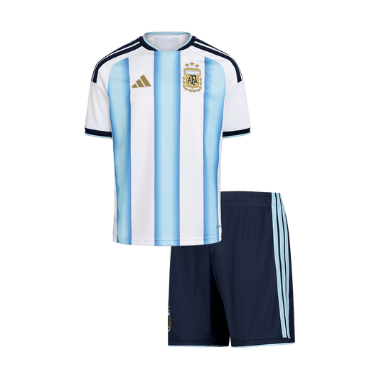 Kit de fútbol local de Argentina para niños (Kit y pantalón corto) Copa Mundial 2026