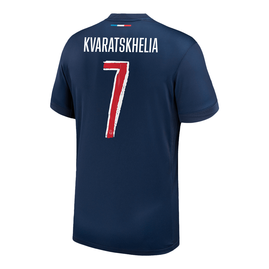 Camiseta de fútbol KVARATSKHELIA #7 PSG Primera equipación 2024/25 Azul marino - UCL