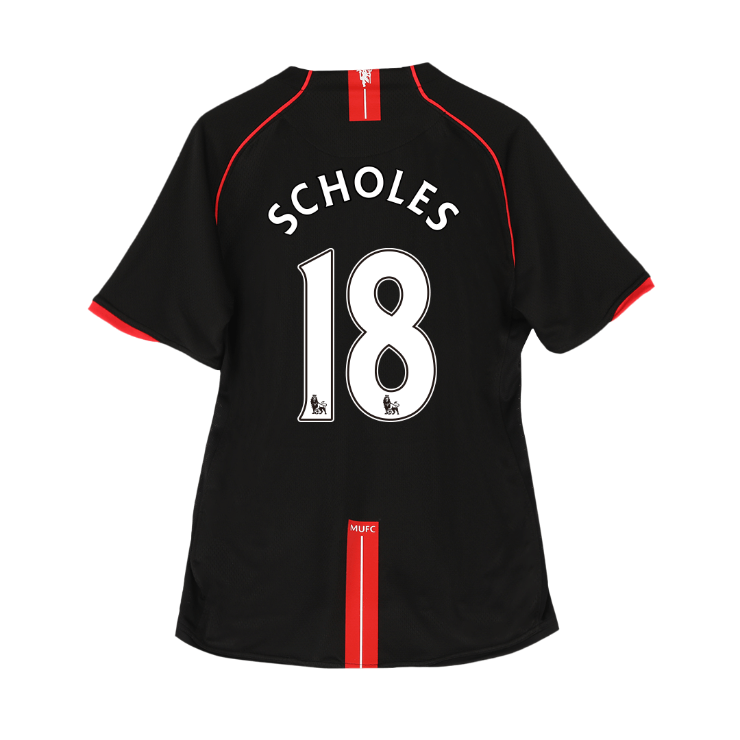 Camiseta de fútbol retro de visitante del Manchester United SCHOLES #18 2007/08