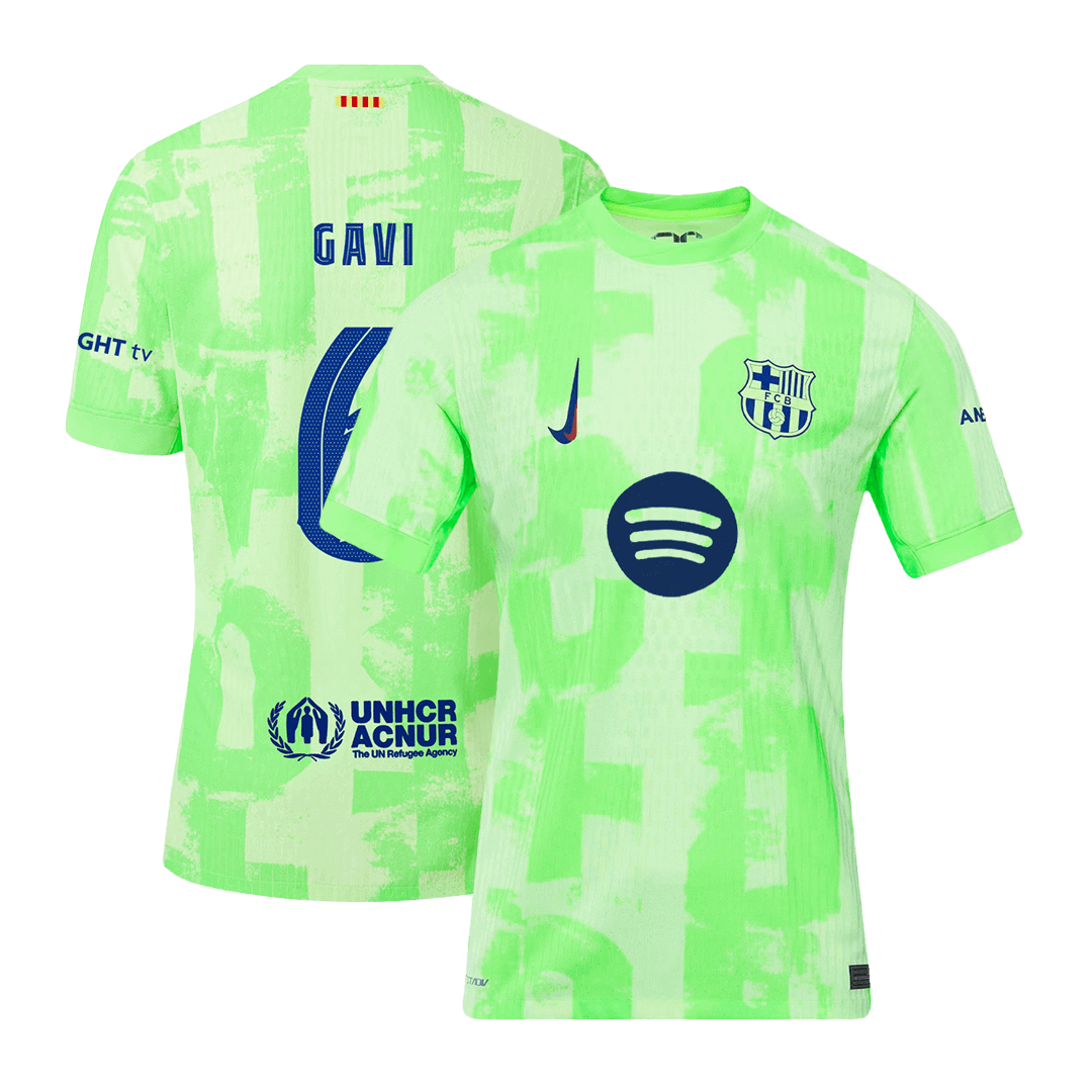 Camiseta de fútbol GAVI #6 del Barcelona 2024/25 (tercera equipación) - UCL (logotipo de Spotify sin texto)