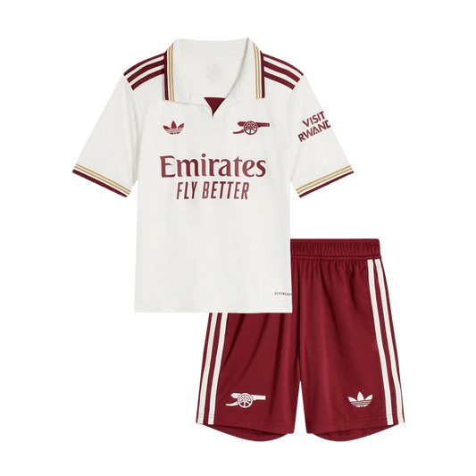 Kit de fútbol visitante del Arsenal para niños (Kit y pantalón corto) 2025/26
