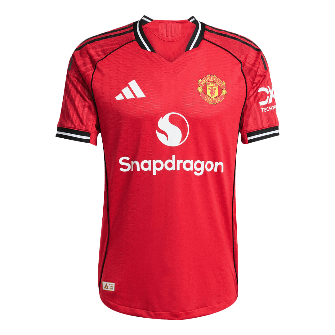 Camiseta de fútbol local auténtica de B.FERNANDES #8 del Manchester United 2025/26, roja