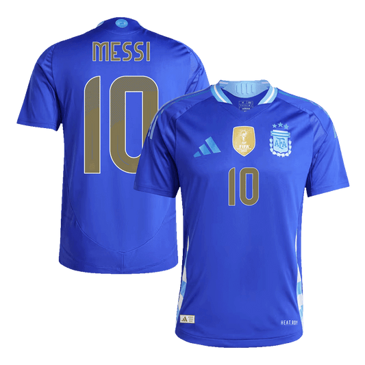 Camiseta de fútbol visitante auténtica de MESSI #10 Argentina 2024