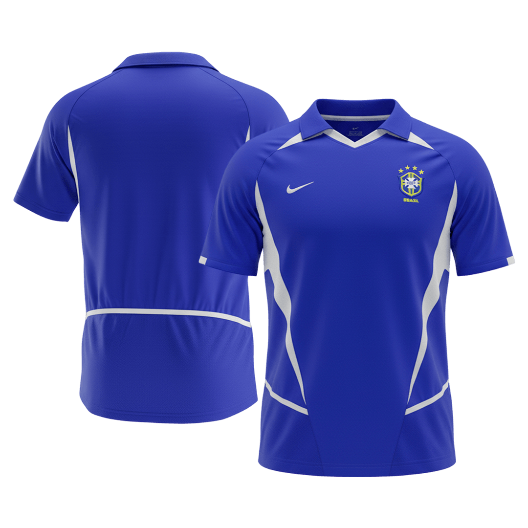 Camiseta retro de fútbol de visitante de Brasil 2002