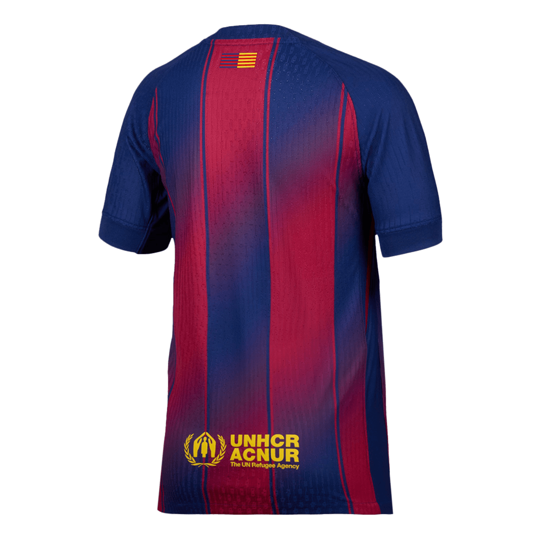 Camiseta de fútbol local auténtica del Barcelona 2025/26, roja y azul