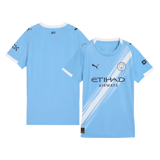 Camiseta de fútbol local del Manchester City para mujer 2025/26, azul