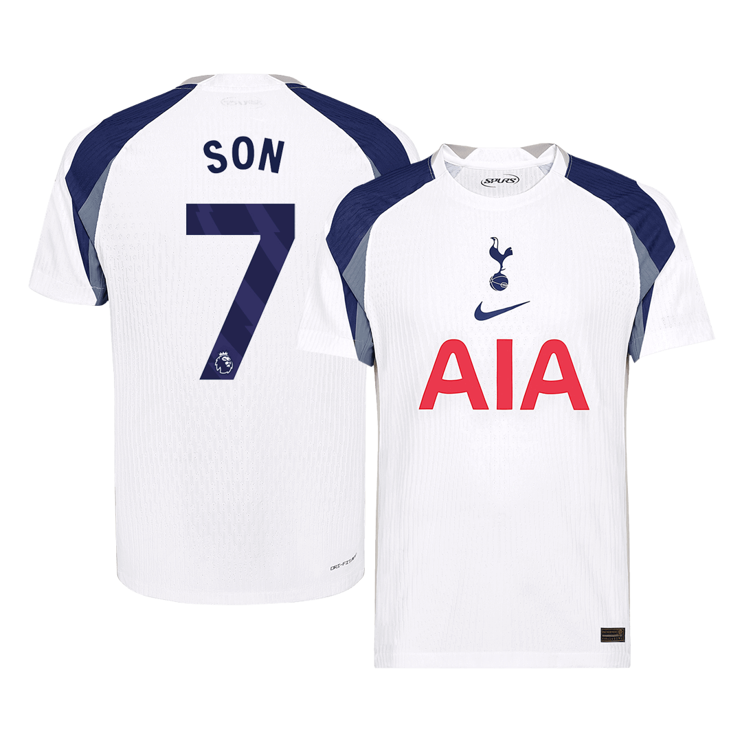 Camiseta de fútbol local del Tottenham Hotspur SON #7 2025/26, auténtica, blanca