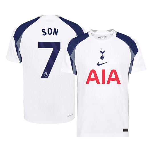 Camiseta de fútbol local del Tottenham Hotspur SON #7 2025/26, auténtica, blanca