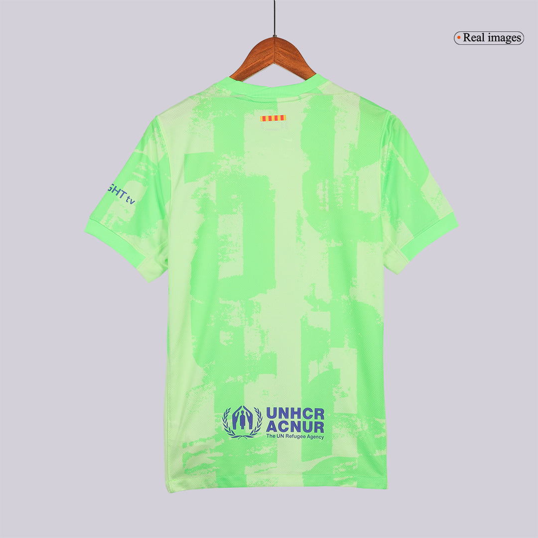 Camiseta de fútbol de visitante del Barcelona n.° 21 de F.DE JONG - UCL (logotipo de Spotify sin texto)