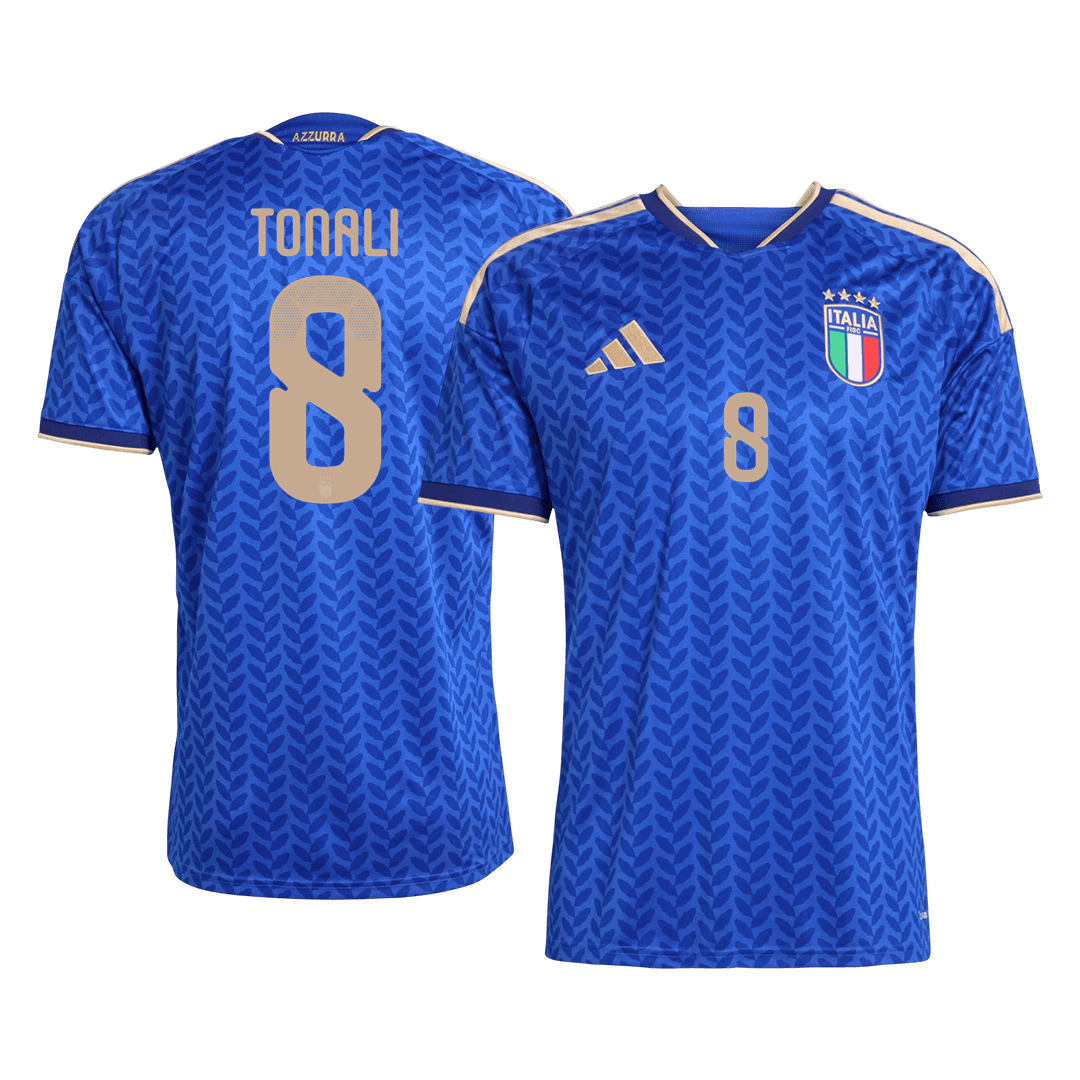Camiseta de local de Italia para hombre, número 8, del Mundial 2026, con el nombre de Tonali.
