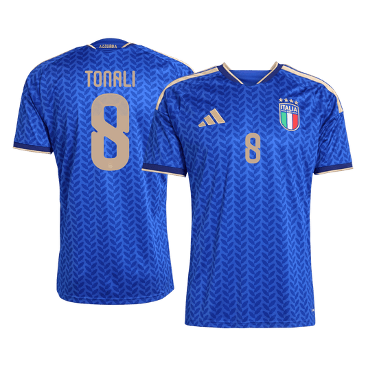 Camiseta de local de Italia para hombre, número 8, del Mundial 2026, con el nombre de Tonali.
