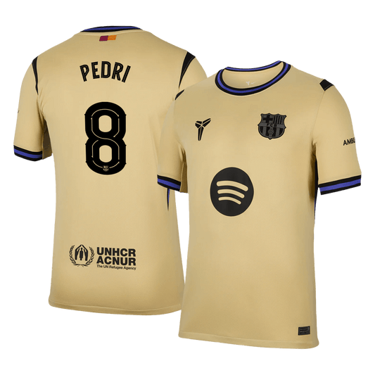 Camiseta de visitante del Barcelona PEDRI #8 2025/26, amarilla - UCL