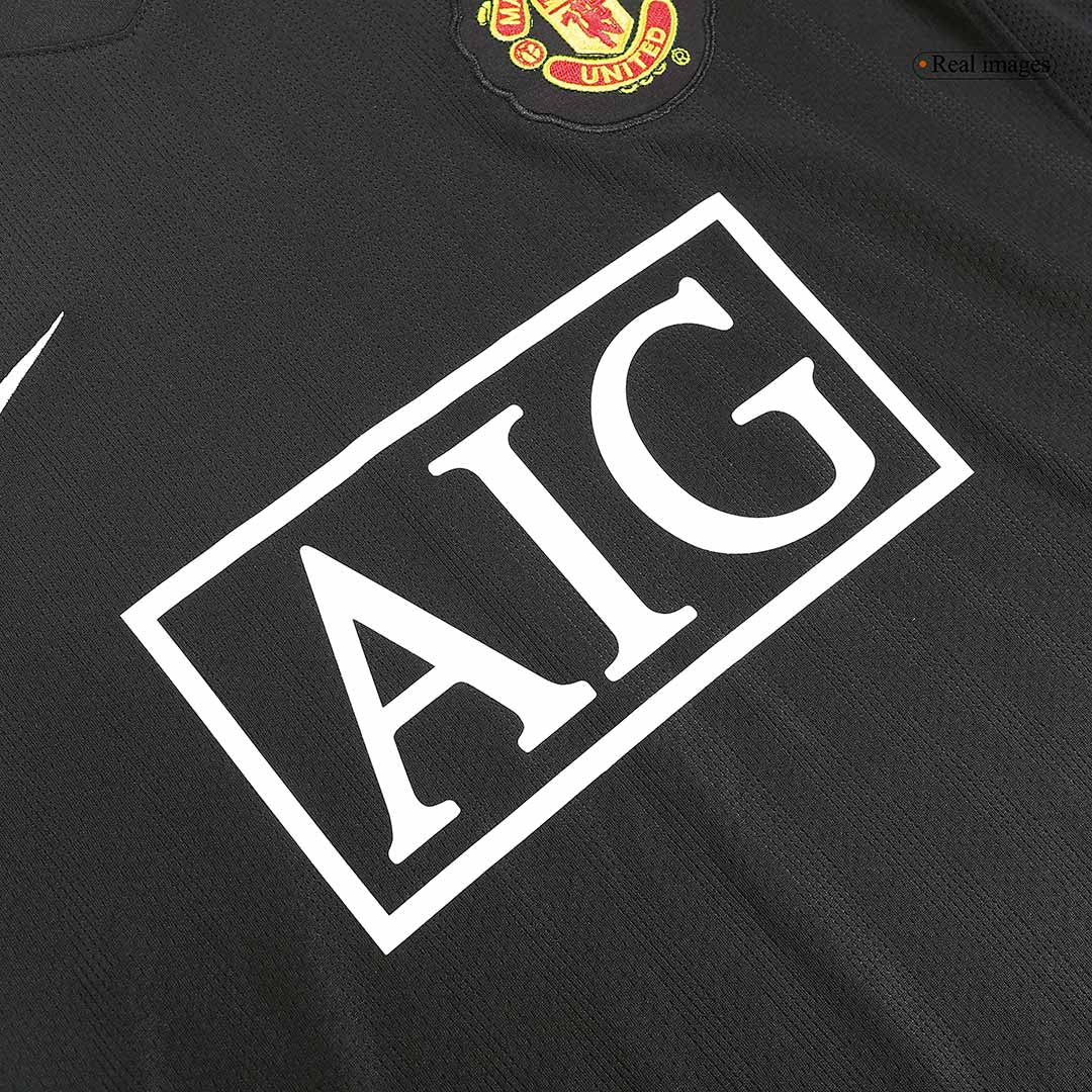 Camiseta de fútbol retro de manga larga de visitante del Manchester United 2007/08