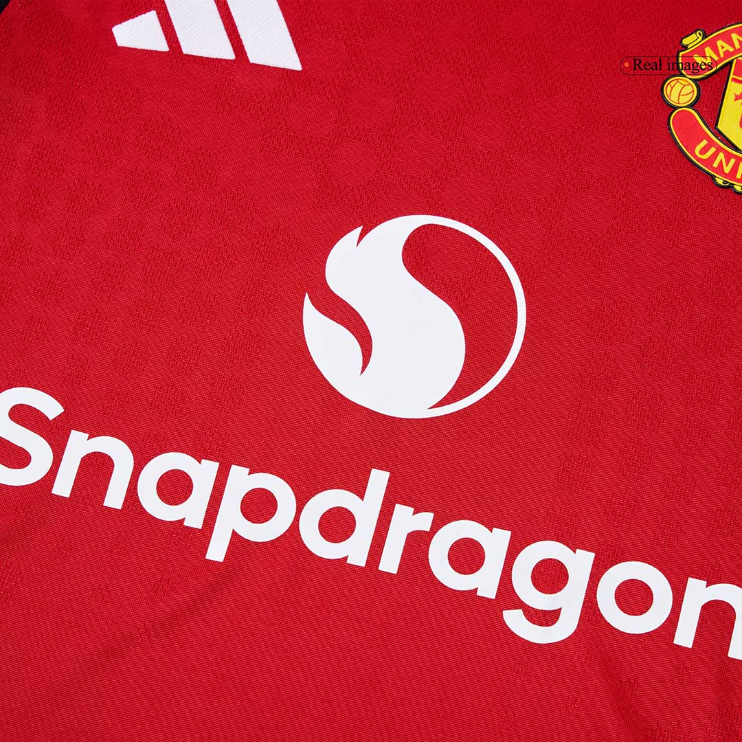 Camiseta de fútbol local auténtica de B.FERNANDES #8 del Manchester United 2025/26, roja