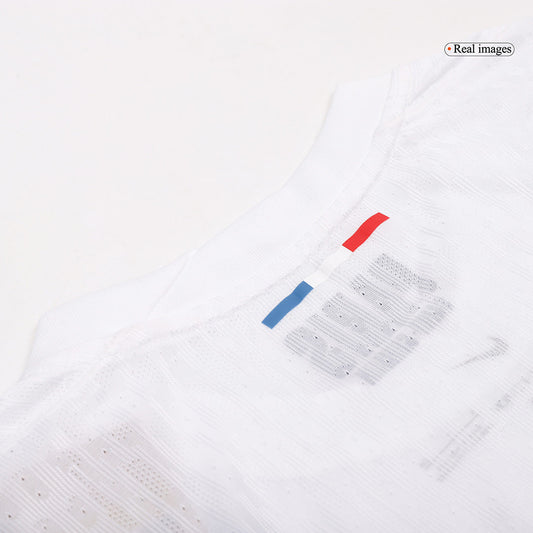 Camiseta de fútbol visitante auténtica KVARATSKHELIA #7 del PSG 2024/25, blanca - UCL