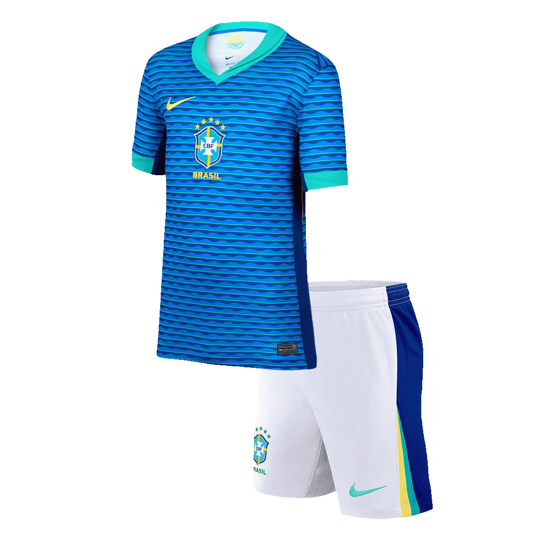 Kit de fútbol visitante de Brasil para niños (camiseta y pantalón corto) Copa América 2024