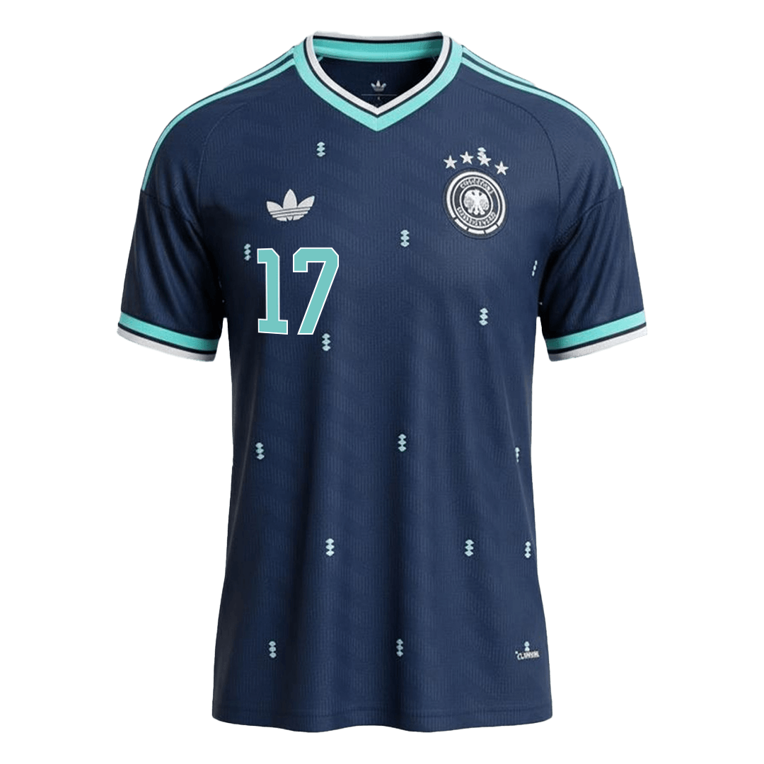 Camiseta de fútbol de visitante de Alemania WIRTZ #17 para el Mundial 2026, color azul marino
