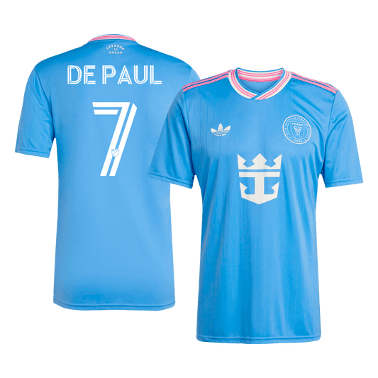 Camiseta de fútbol de visitante DE PAUL #7 Inter Miami 2025 Azul