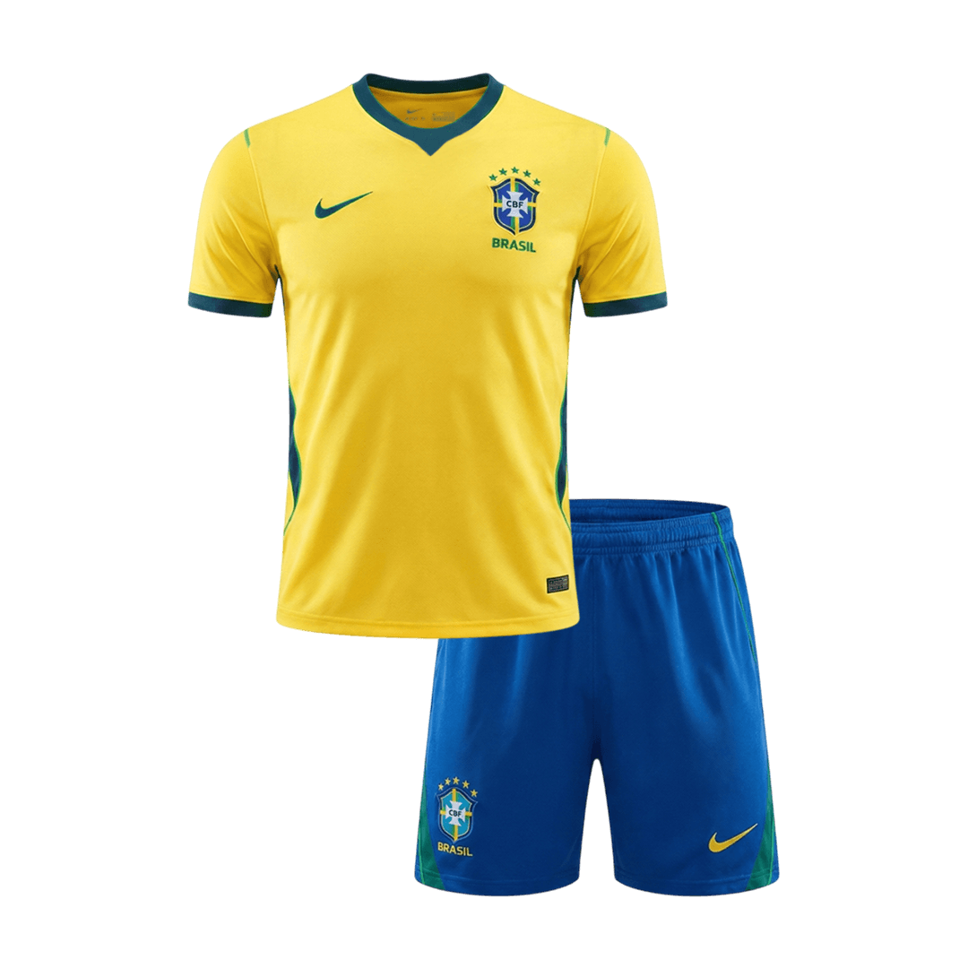 Equipación de local de Brasil para niños (camiseta + pantalón corto) para el Mundial 2026