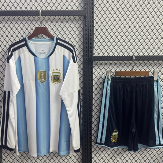 Camiseta local de Argentina, talla 25/26, manga larga para adultos