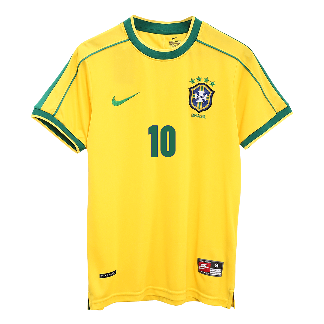 Camiseta retro de fútbol local de Brasil RIVALDO #10 1998 - Copa Mundial
