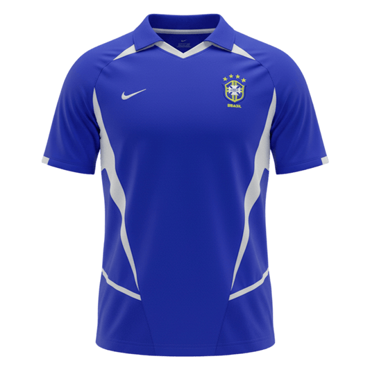 Camiseta retro de fútbol de visitante de Brasil 2002