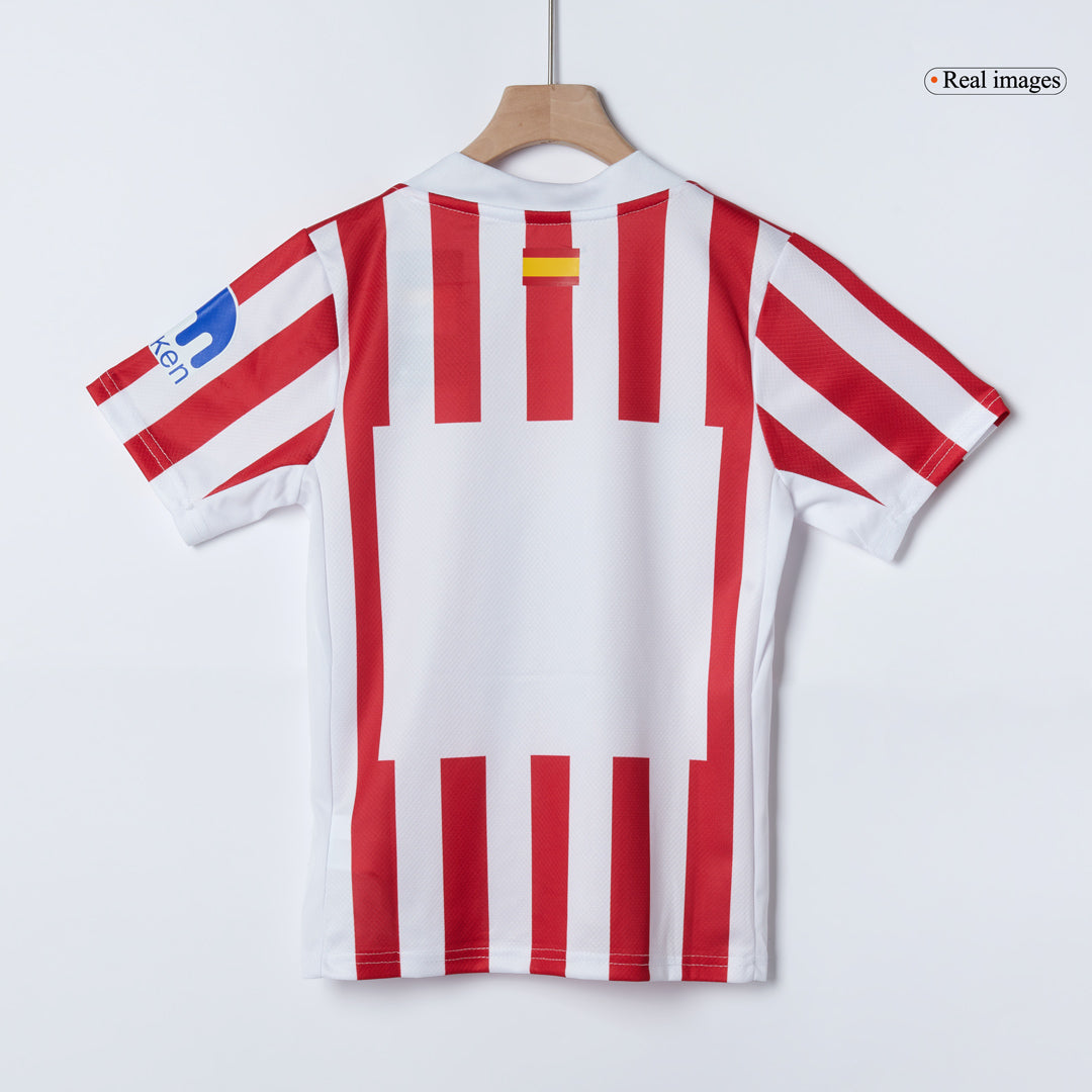 Kit de fútbol local del Atlético de Madrid para niño (Kit, pantalón corto y medias) 2025/26