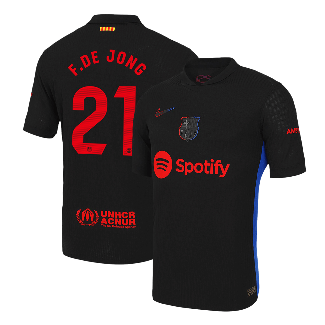 Camiseta de visitante auténtica del Barcelona F.DE JONG #21 2024/25