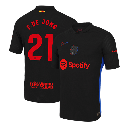 Camiseta de visitante auténtica del Barcelona F.DE JONG #21 2024/25