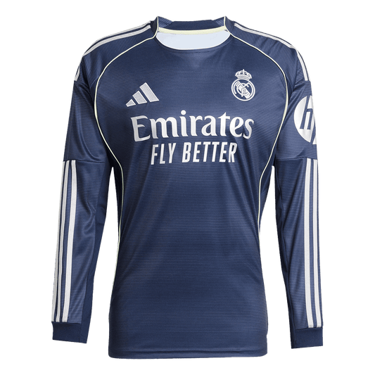 Camiseta de fútbol visitante del Real Madrid 2025/26, manga larga (talla grande)