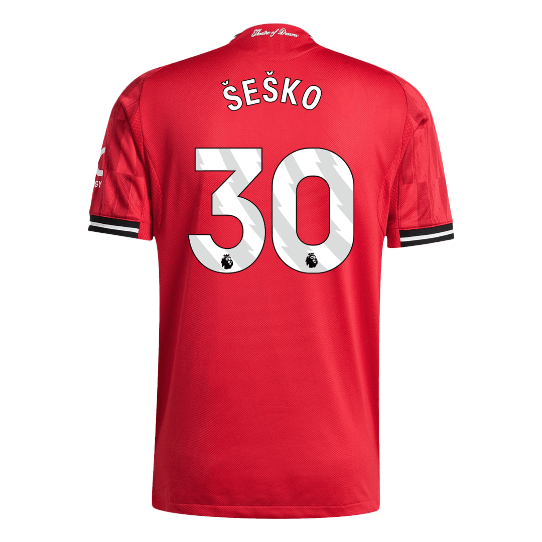 Camiseta de fútbol local auténtica del Manchester United ŠEŠKO #30 2025/26, roja