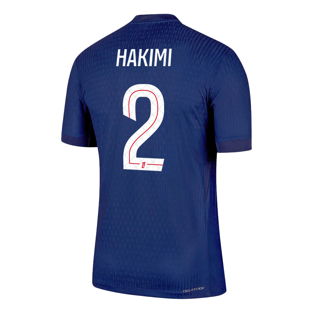 Camiseta de fútbol local auténtica HAKIMI #2 del PSG 2025/26