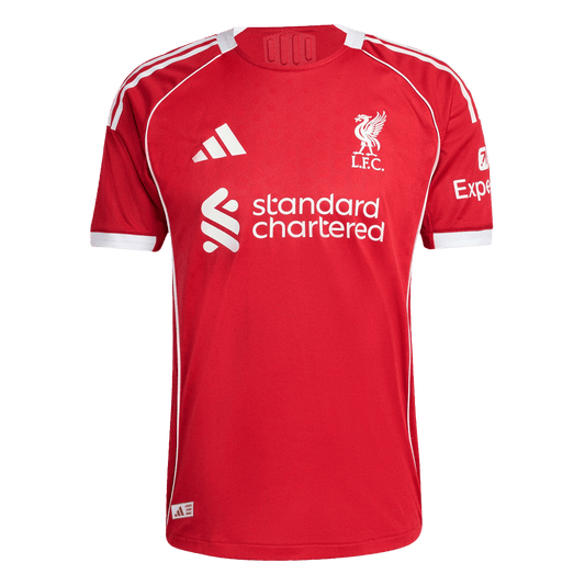 Camiseta de fútbol local auténtica del Liverpool 2025/26, roja