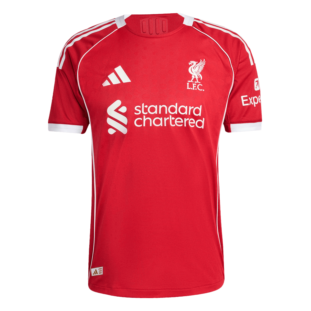 Camiseta de fútbol local auténtica de M.SALAH #11 del Liverpool 2025/26, roja