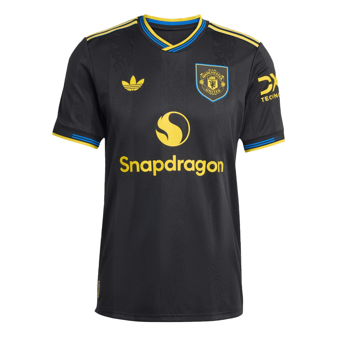 Camiseta de fútbol auténtica de visitante del Manchester United 2025/26, negra