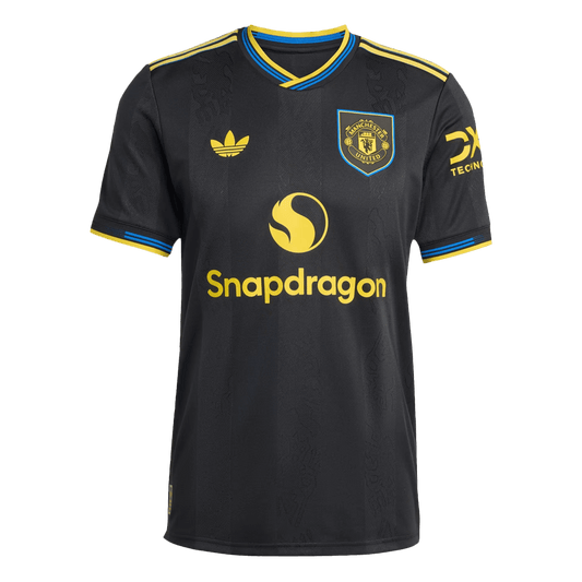 Camiseta de fútbol auténtica de visitante del Manchester United 2025/26, negra