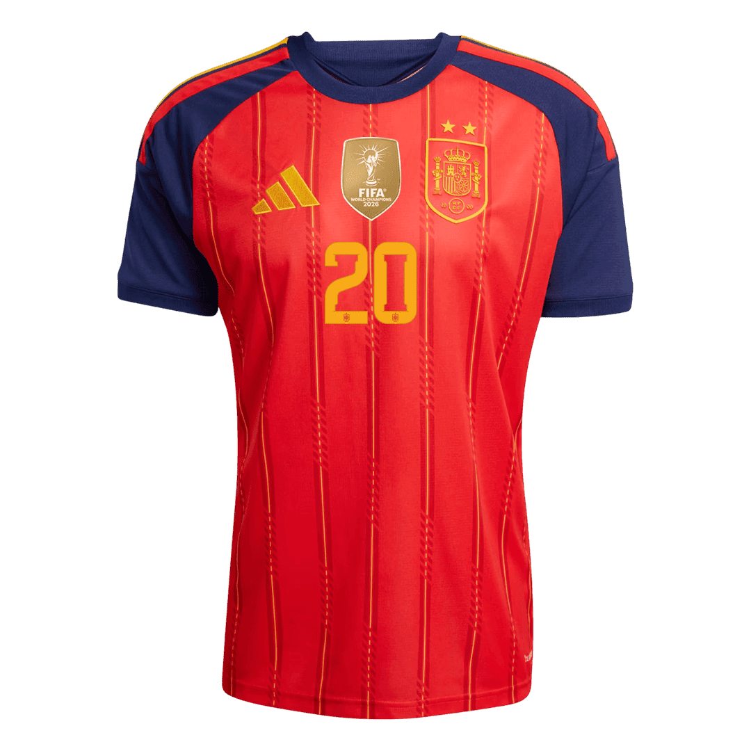PEDRI #20 España Edición Campeona Local Camiseta de Fútbol Copa Mundial 2026 Roja