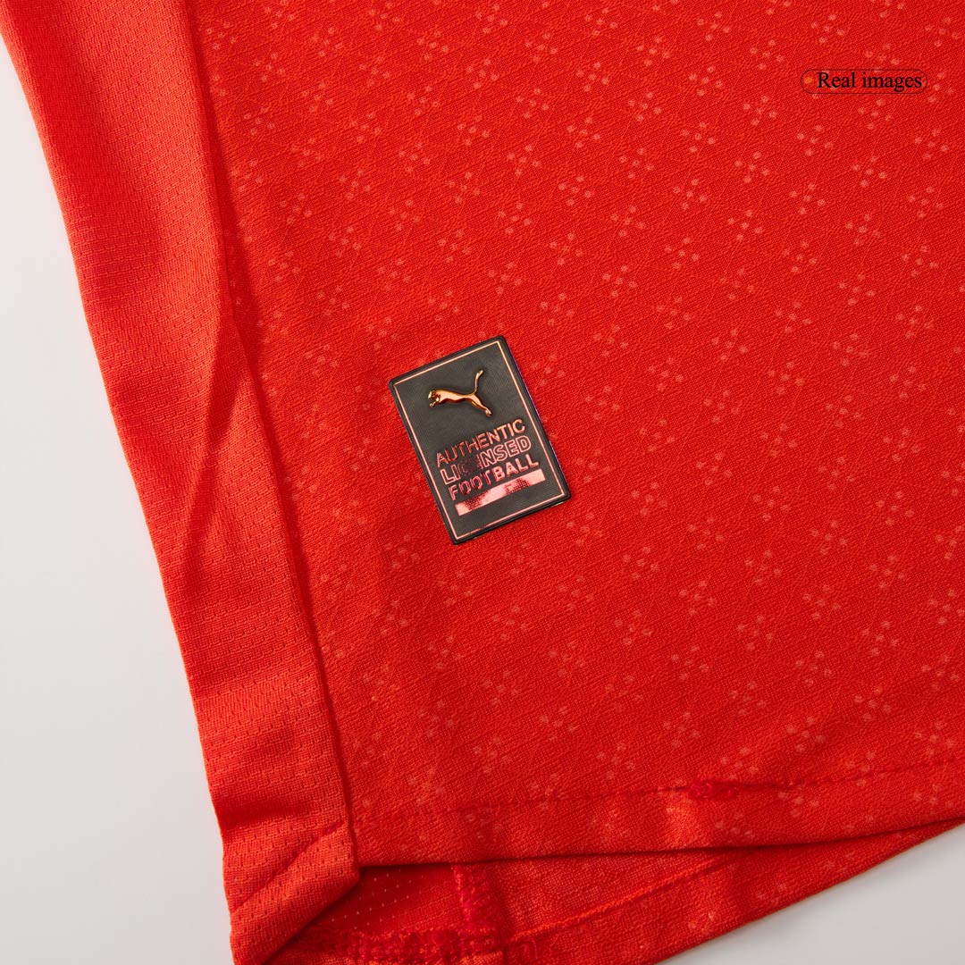 Camiseta de fútbol local auténtica de Ronaldo #7 Portugal 2025, roja