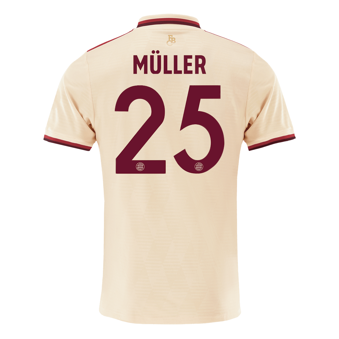 Camiseta de fútbol visitante MÜLLER #25 del Bayern Múnich 2024/25