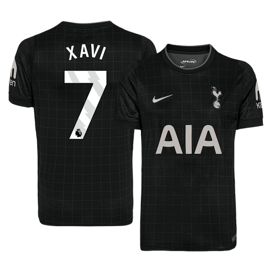 Camiseta de fútbol visitante XAVI #7 del Tottenham Hotspur 2025/26, negra