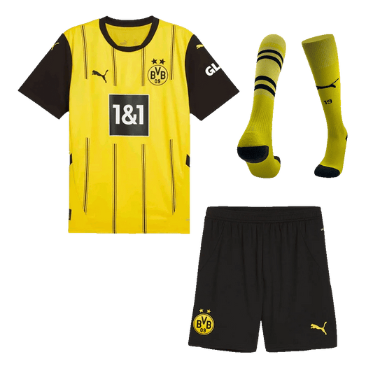 Kit de camiseta de fútbol local del Borussia Dortmund (camiseta, pantalones cortos y calcetines)
