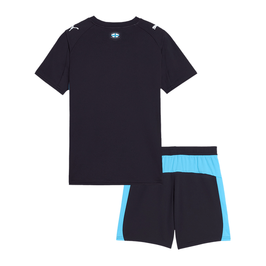 Kit de fútbol visitante del Marsella para niños (Kit y pantalón corto) 25/26 azul marino
