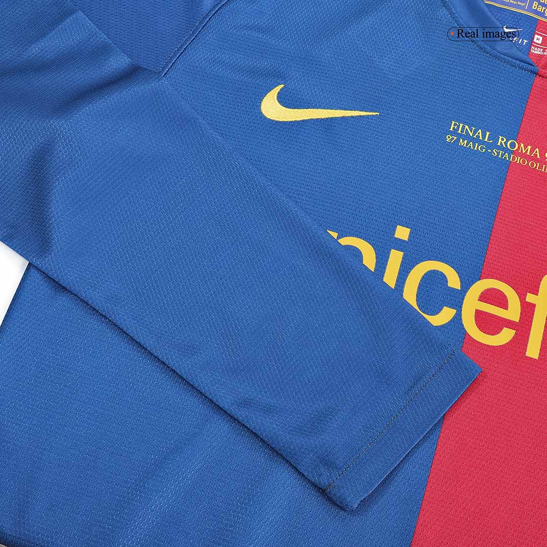 Camiseta retro de fútbol de manga larga del Barcelona MESSI #10 2008/09 - Final de la UCL