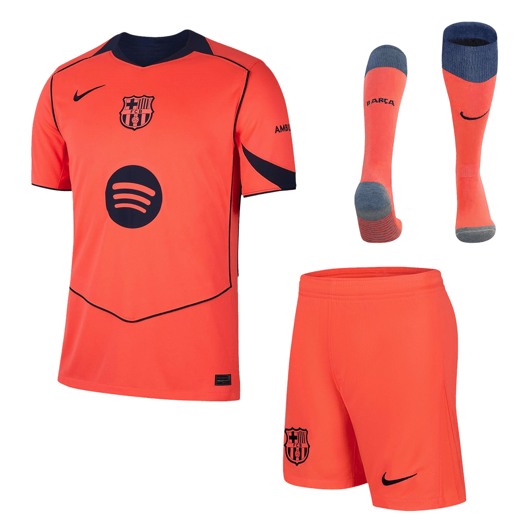 Kit de fútbol visitante del Barcelona (Kit, pantalón corto y medias) 2025/26