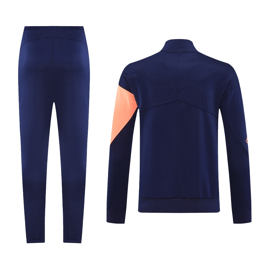 Kit de entrenamiento del Barcelona 25/26 (Chaqueta + Pantalón) Azul Marino y Naranja