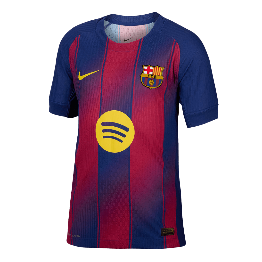 Camiseta de fútbol local auténtica del Barcelona 2025/26, roja y azul