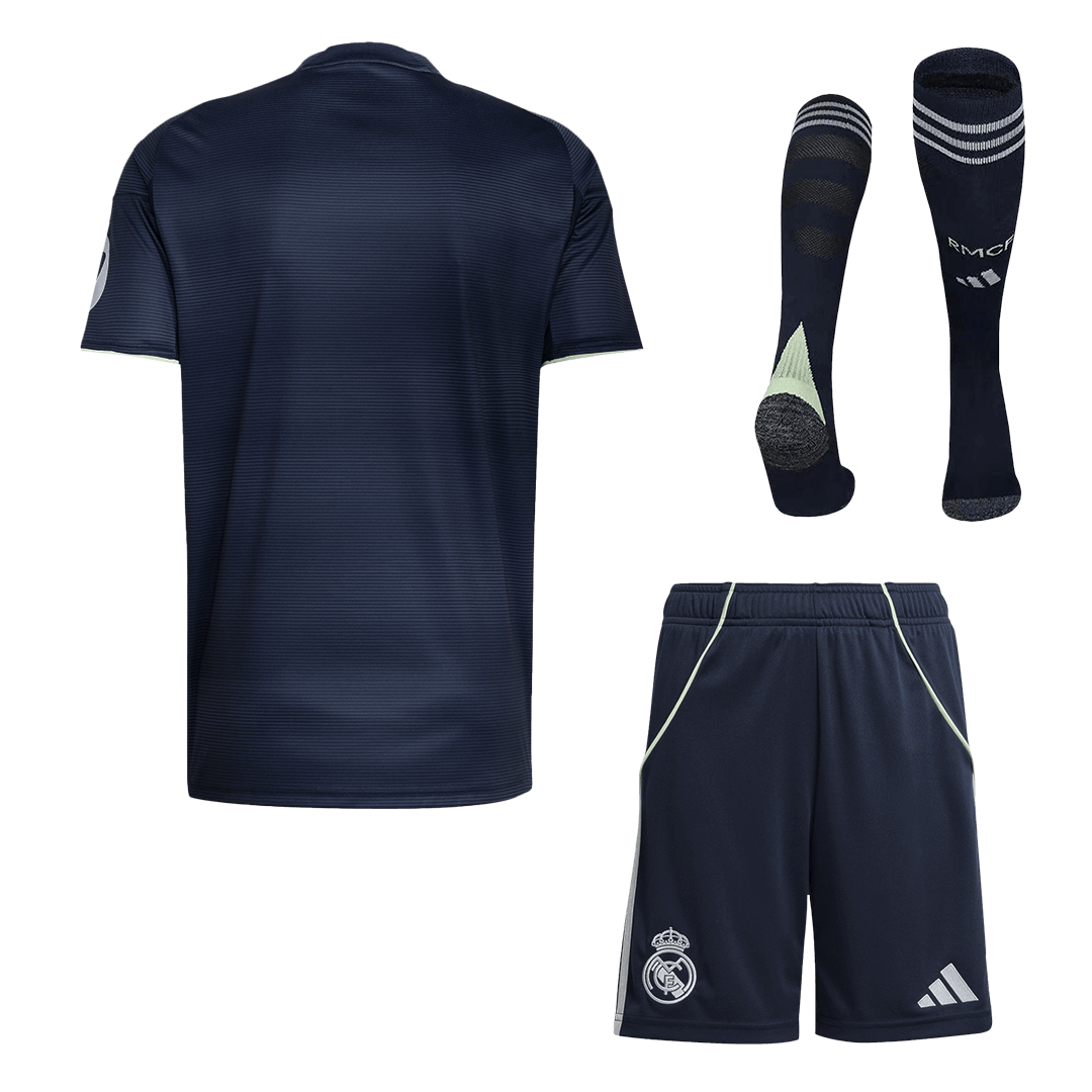 Kit de camiseta de fútbol visitante del Real Madrid 2025/26