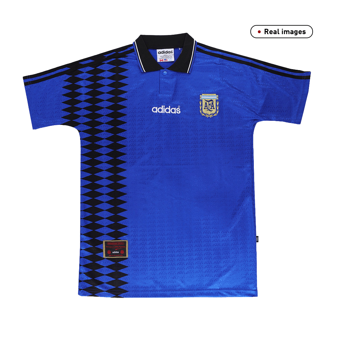 Kit de fútbol retro de visitante de Argentina n.° 10 (camiseta y pantalones cortos) 1994